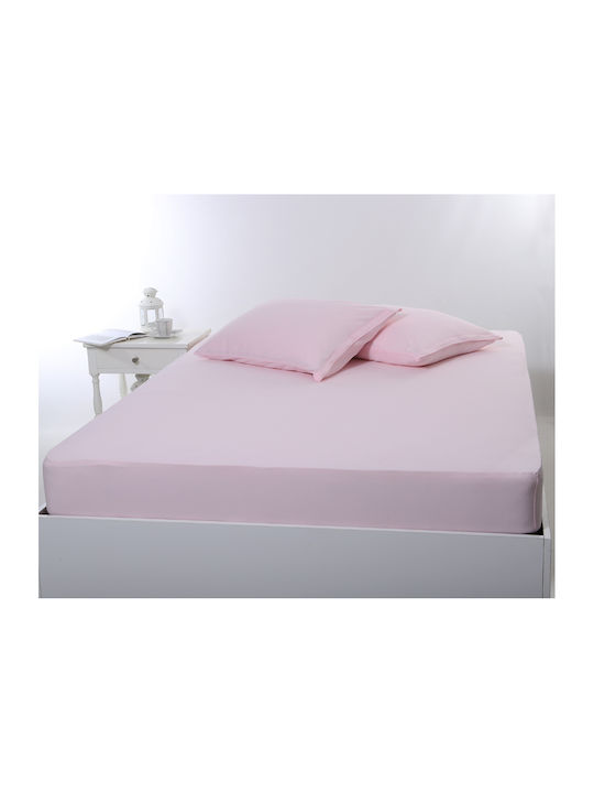 Silk Fashion Sheet Super-Double with Elastic 160x200+35cm. Pink