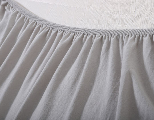 Silk Fashion Sheet Super-Double with Elastic 160x200+35cm. Light Grey