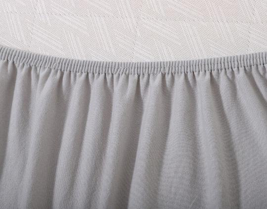Silk Fashion Σεντόνι King Size με Λάστιχο 180x200+35εκ. Light Grey