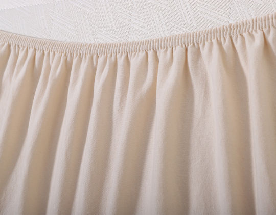 Silk Fashion Sheet Super-Double with Elastic 160x200+35cm. Light Beige