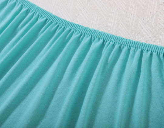 Silk Fashion Bettlaken King Size mit Gummiband 180x200+35cm. Sea Green