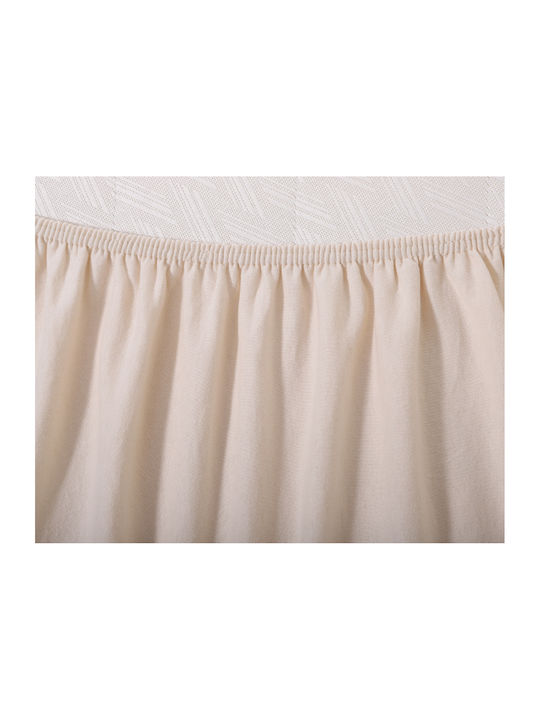 Silk Fashion Sheet King Size with Elastic 180x200+35cm. Light Beige