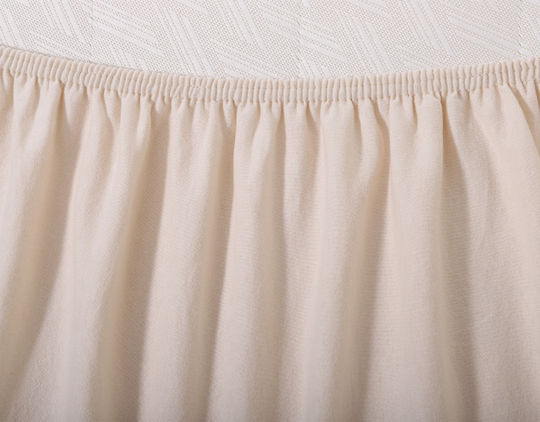 Silk Fashion Sheet King Size with Elastic 180x200+35cm. Light Beige