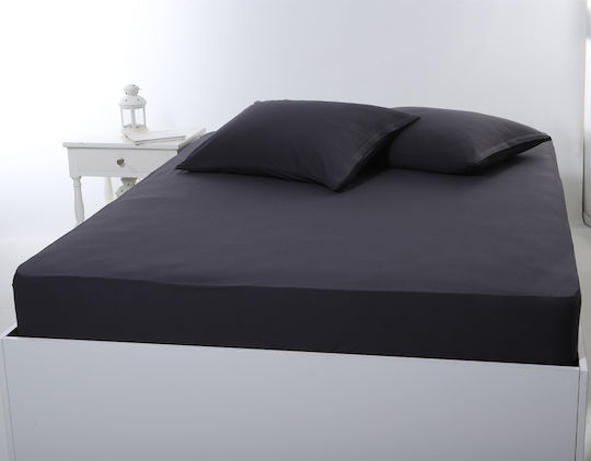 Silk Fashion Sheet Super-Double with Elastic 160x200+35cm. Dark Grey