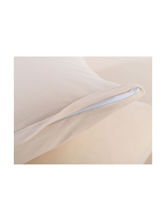 Silk Fashion Pillowcase Set with Envelope Cover Light Beige 50x70cm.