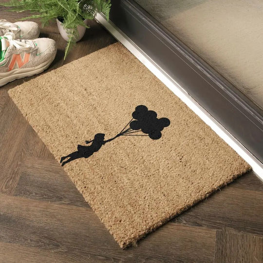 Artsy Mats Fußmatte aus Kokosnussfasern mit rutschfester Unterlage Flying Ballon Girl 60x40cm