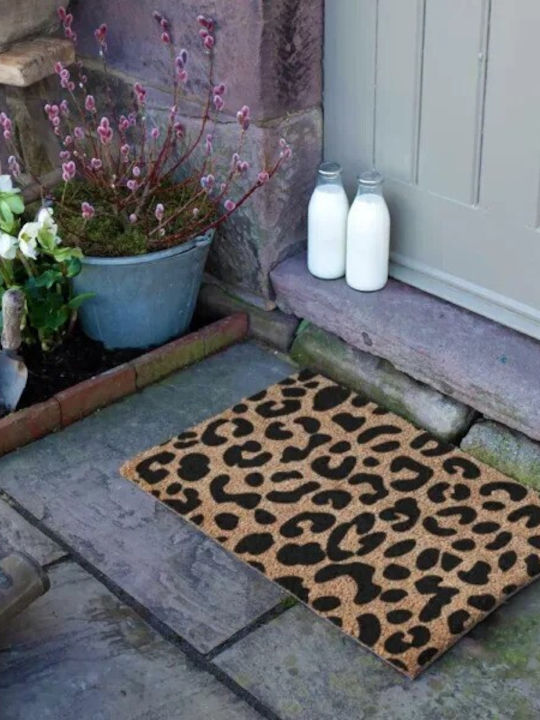 Artsy Mats Entrance Mat made of Coir with Anti-slip Backing Leopard 60x40cm