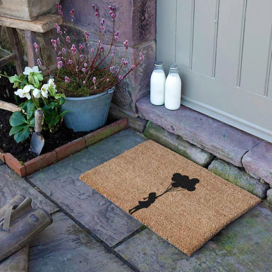 Artsy Mats Fußmatte aus Kokosnussfasern mit rutschfester Unterlage Flying Ballon Girl 60x40cm