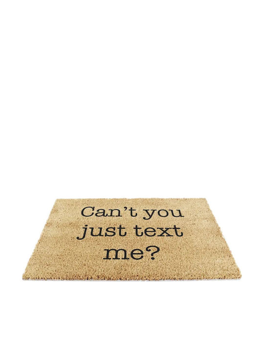 Artsy Mats Entrance Mat made of Coir with Anti-slip Backing Can't You Just Text Me 60x40cm