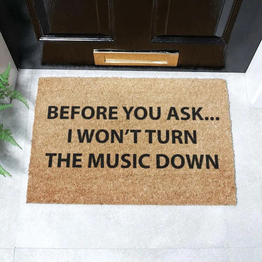 Artsy Mats Входен Килим От Кокос Тree С Неслизащо Подложка Loud Music Loud Music 60x40см