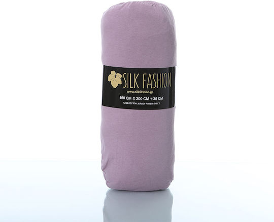Silk Fashion Bettlaken für Einzelbett mit Gummiband 100x200+35cm. Cyclamen