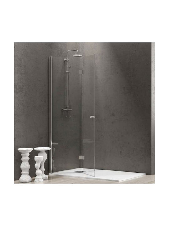 Karag Duschwand für Dusche mit Zusammenklappbar Tür 80x200cm Klarglas Chrom