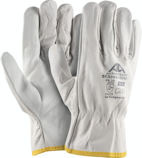 Active Gear Gloves for Work Driver Gray Leather 1pcs