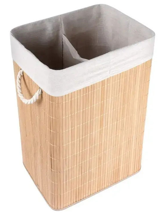 Vilde Καλάθι Απλύτων Bamboo 70lt με Καπάκι 40x30x60cm Μπεζ