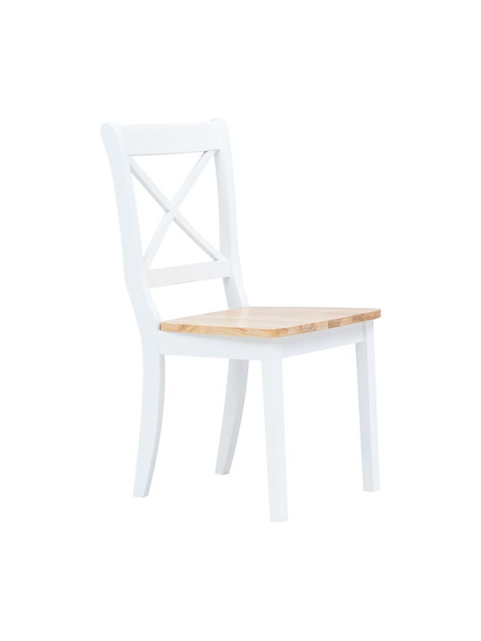 Stühle Speisesaal White - Natural 4Stück 45.5x52x90cm
