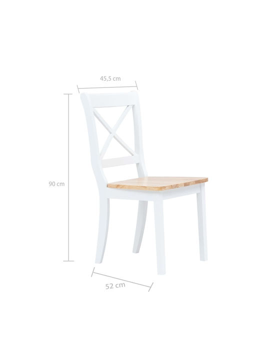 Stühle Speisesaal White - Natural 4Stück 45.5x52x90cm