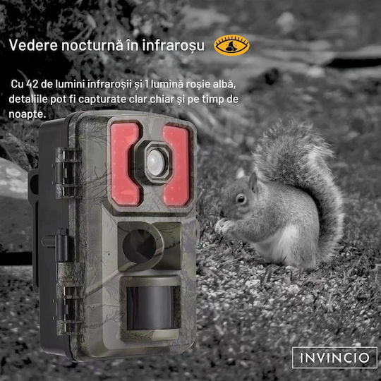 Invincio Camera de vânătoare Cu vedere pe timp de noapte Cu detectare de mișcare