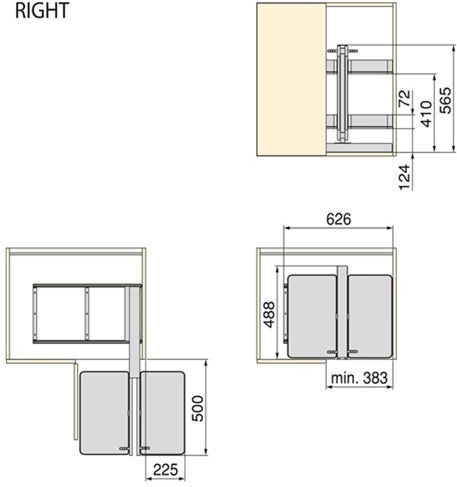 Emuca Wardrobe Expanding Hardware with Brakes Gray 223-8383435HAR