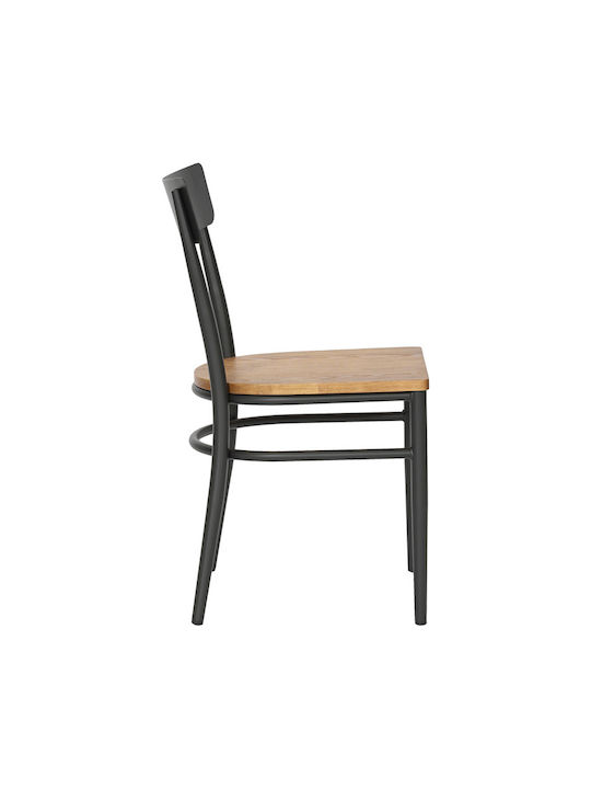 Zerca Dining Room Metallic Chair Anthracite, Natural Shade 49x44x82cm