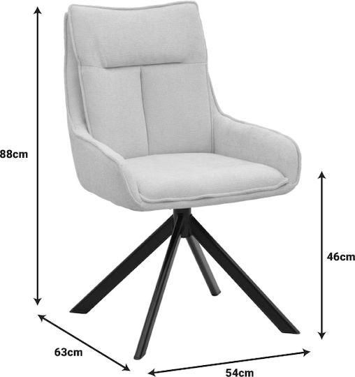 Konelian Stühle Speisesaal Beige 2Stück 54x63x88cm