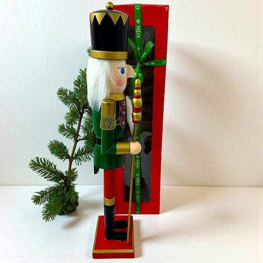 Velve Wooden Christmas Nutcracker Green