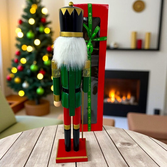 Velve Wooden Christmas Nutcracker Green