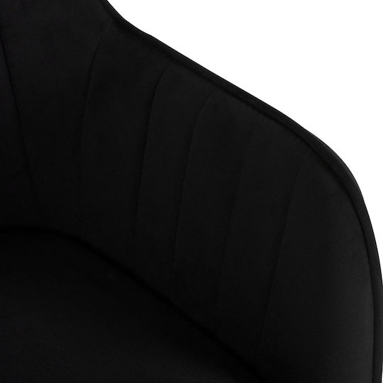 Sawyer Dining Room Velvet Armchair Black Velvet-Black Metal 55x60x83cm 2pcs