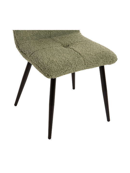 Shelly Dining Room Fabric Chair Green 48x64x87cm