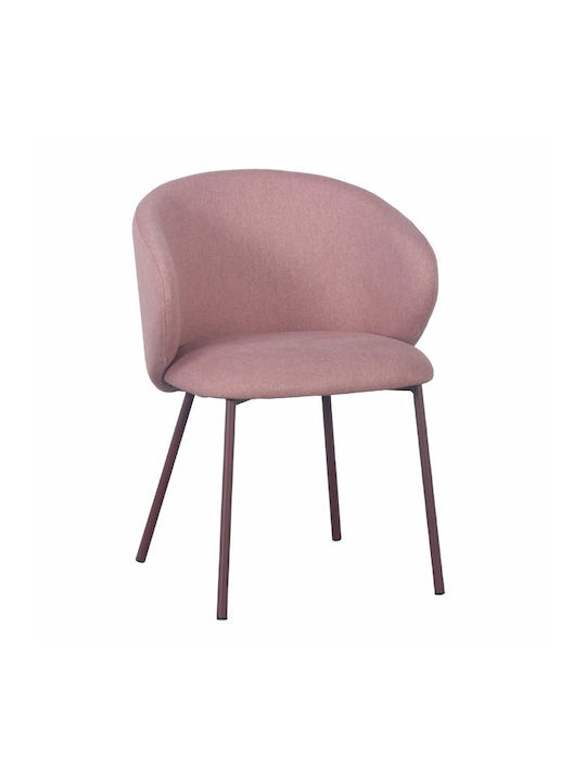 Kira Dining Room Fabric Chair Pink 56x56x56cm