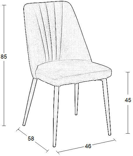 Olivia Dining Room Metallic Chair Grey 75x59x51cm