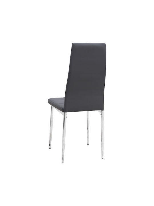 Rosa Dining Room Artificial Leather Chair Grey 41x48x98cm