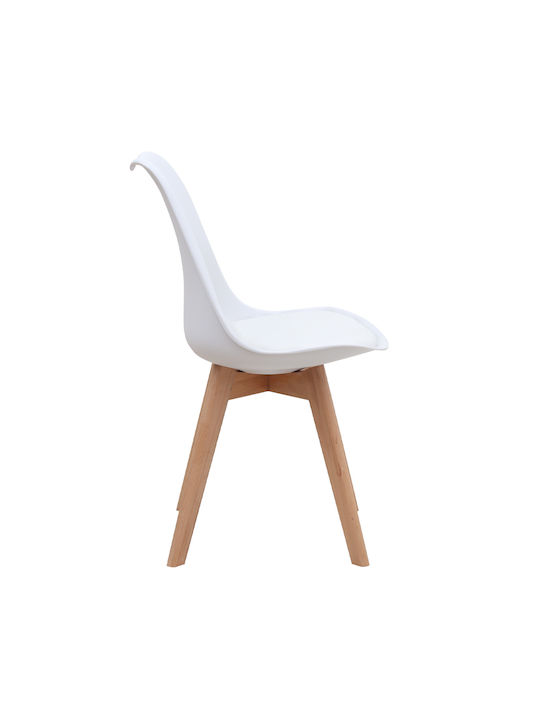 Viva Dining Room Polypropylene Chair White - Natural 48.5x54x80cm