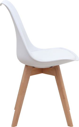 Viva Dining Room Polypropylene Chair White - Natural 48.5x54x80cm