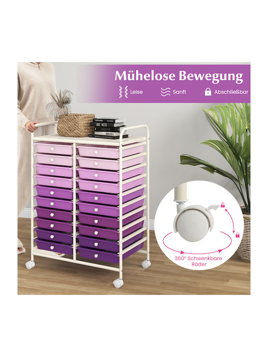 Drawers Storage Made of Metal & Plastic L63xW37xH87cm