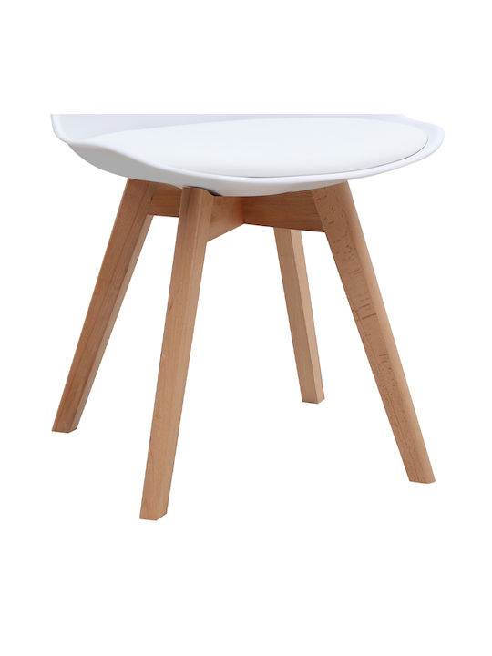 Viva Dining Room Polypropylene Chair White - Natural 48.5x54x80cm