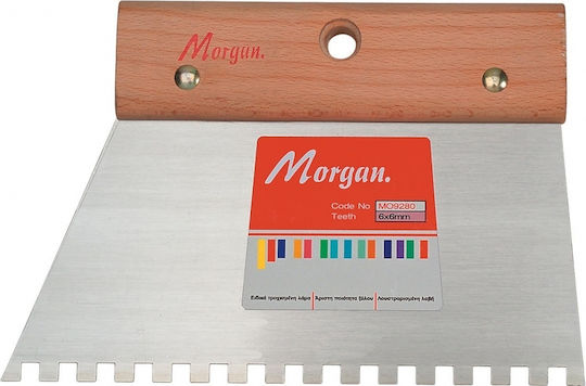 Morgan 20см Шпатула За Лепило Зъб 6х6 С Дървена Дръжка 24057