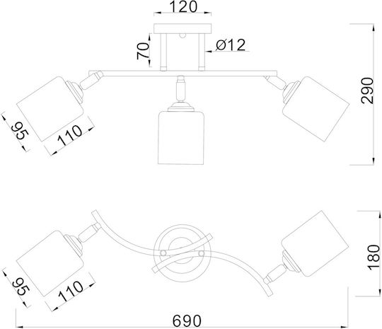 Agora Lighting Ceiling Light 69cm