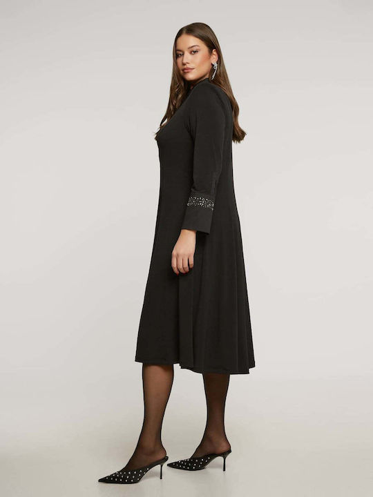 Midi Evening Dress Shirt Dress Black