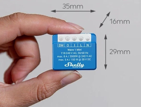 Shelly Wave 1 Mini Smart Switch Wi-Fi & Z-Wave 8A