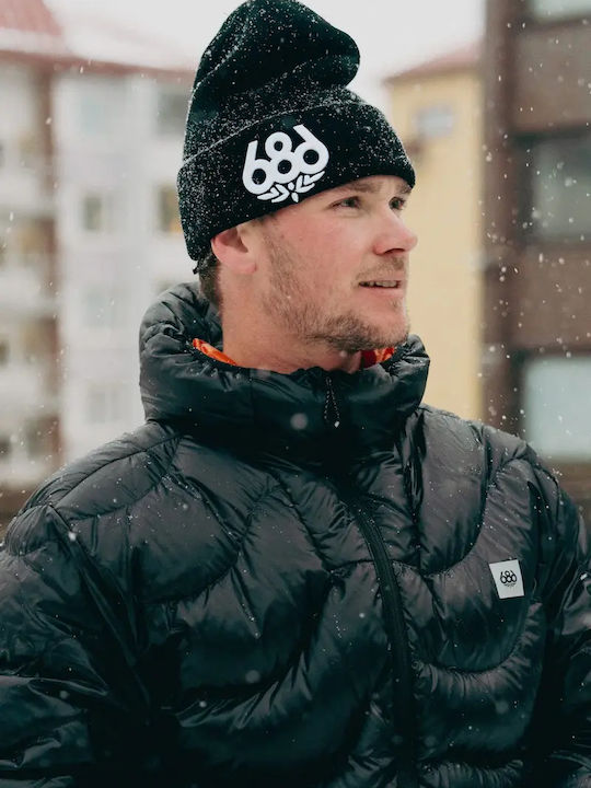 Beanie Unisex Σκούφος Πλεκτός σε Μαύρο χρώμα
