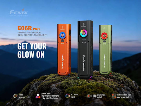 Fenix Pro Επαναφορτιζόμενος Φακός LED UV IP66 με Μέγιστη Φωτεινότητα 1600lm