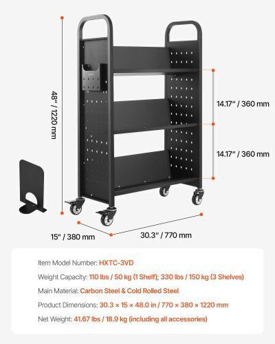 Bibliothek Schwarz 77x38x122cm