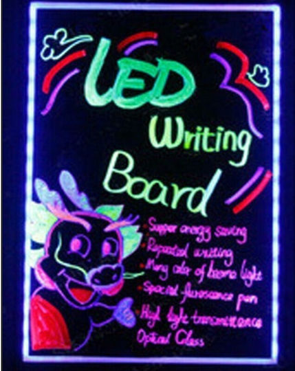 40x60 Cm Rewritable LED Board Neon Effect Lighted Sign Stand Included