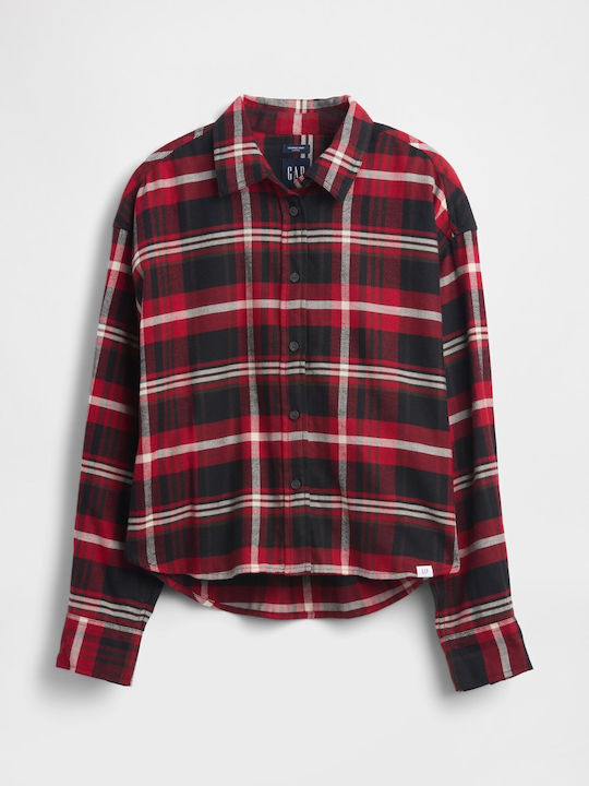 Women's Long Sleeve Shirt Red, Black