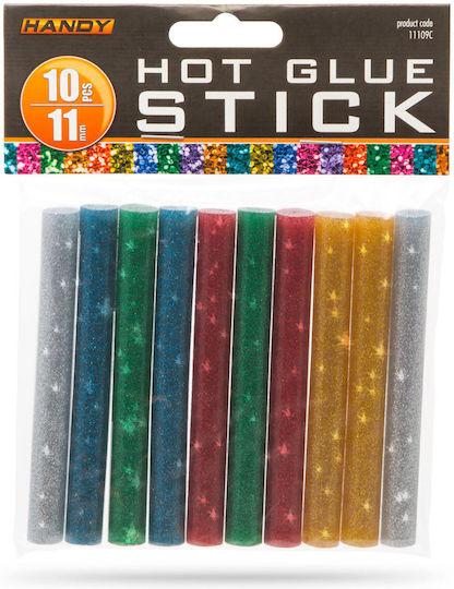 Unelte Practice 11109c Bețe de Silicon Colorate cu Sclipici Diverse 11mm 10buc