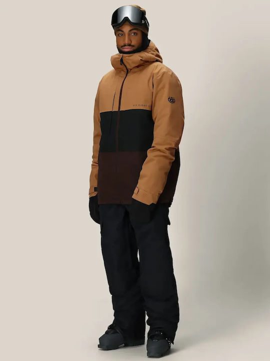 686 I-008289-1890 Ανδρικό Μπουφάν για Σκι & Snowboard Καφέ