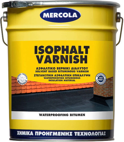 Mercola Isophalt Varnish Επαλειφόμενο Στεγανωτικό Πολυουρεθάνης 1lt Μαύρο