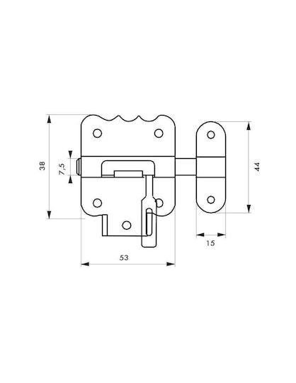 Steel Padlock Bolt 53 mm Thirard 00109033