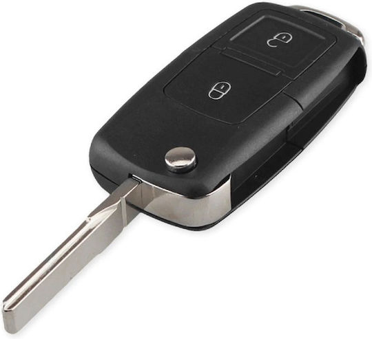 Techstar Car Key Case Compatible Volkswagen Seat Skoda Golf Leon Octavia 2 Buttons