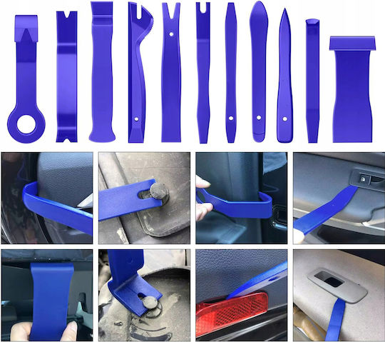 Set 46 Unelte Pentru Demontare Interior Auto Newevo Husă De Depozitare Robust Durabile Depozitare Ușoară Rezistente La Coroziune Uși Bord Audio Tapițerie Ornamente Albastre